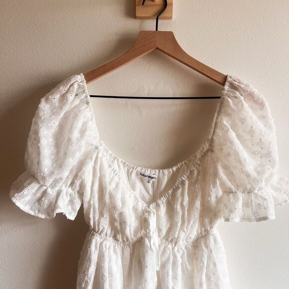 Reformation Channa Eyelet Dress Size 2 - Picture 4 of 7